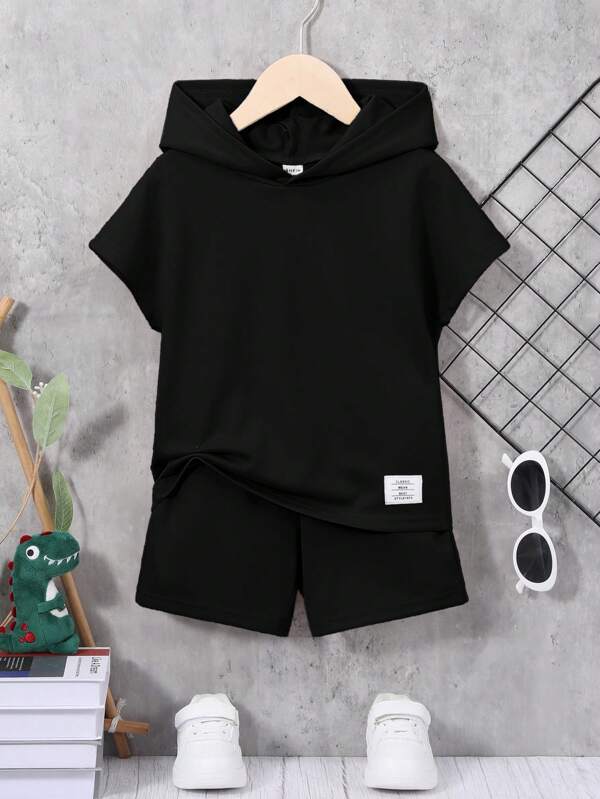 SHEIN Teen Boys Sporty Casual English Letter & Number Print Vest And Shorts 2 Pieces Set