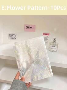 SHEIN 10 Stück durchsichtige Freistehende Mäppchen, einfaches multifunktionales Fotobuch-Nachfüllset für Karten, Fotospeicherung, Schulanfang, Schulmaterial