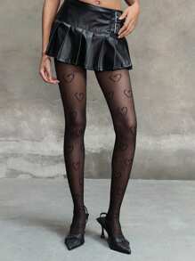 ROMWE Kawaii Dames panty's/leggings met hartjesmotief, geschikt om te combineren met minirokken