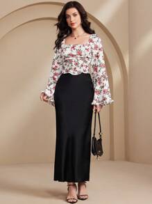 SHEIN Unity 女士清新风格碎花方领衬衫 - 彩色 - 查看 5