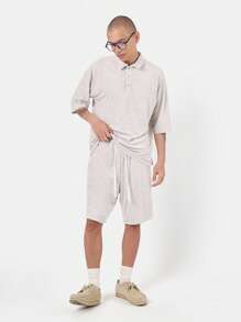 SUMWON 奢华毛巾布 Polo 衫套装 夏季海滩度假服套装 毛巾布面料 度假休闲装 网球俱乐部服