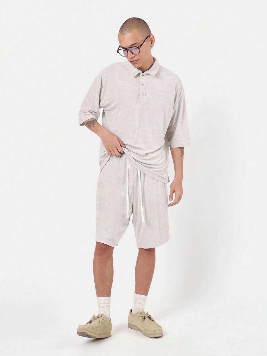 SUMWON 奢华毛巾布 Polo 衫套装 夏季海滩度假服套装 毛巾布面料 度假休闲装 网球俱乐部服