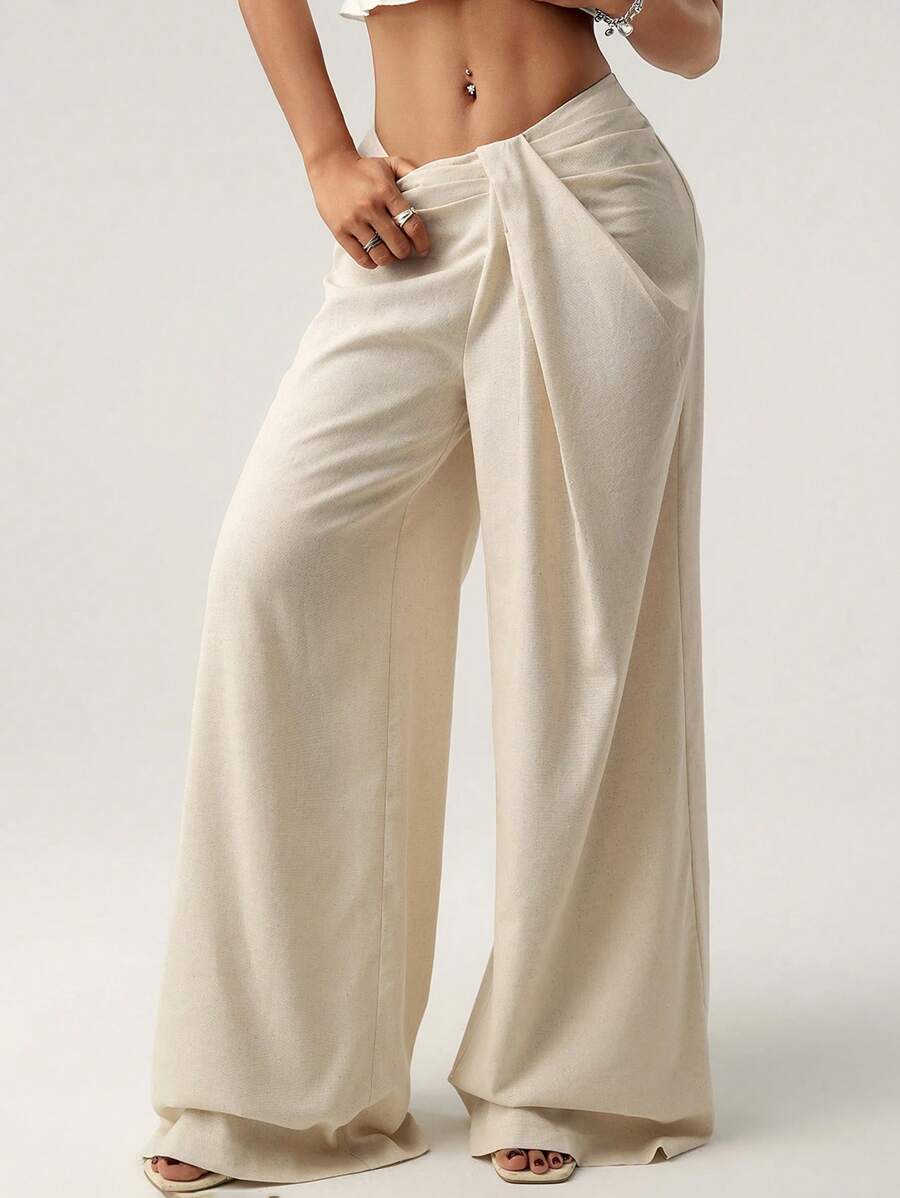 SHEIN X Scheana SHEIN ICON 希腊美学腰带设计超宽松休闲长裤