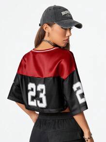 Coolane 2024 Spring/Summer Street Style Women's Racing Number Printed Short Sleeve Jersey T-Shirt - Multicolor - View 2