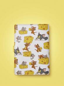 TOM & JERRY X SHEIN Yellow Cheese & Cartoon Animal Print Kawaii Portable Passport Holder - Yellow - View 2