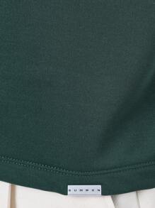 SUMWON Camiseta Gola Redonda Oversized, Ajuste Atlético Casual, Camiseta em Jersey de Qualidade Premium, Básica Essencial de Manga Curta, Roupas de Lazer Ativas, Respirável, Streetwear Urbano - Verde - Visão 4
