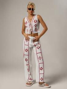 SHEIN Forever 21 Spring&Summer Women Romantic/Prom/Formal/Birthday/90s/Business Casual Woman/Elegant/Western Wear/Going Out/Fashion/Casual/Y2k/Club/Office /Cocktail/Vintage/Bodycon/Rave Festival/Funny/Classy/Old Money/Streetwear/Vacation/Country Concert/Work /Modest/Spring Break/Bachelorette/Concert/Baddie/Basic/Graduation/Floral Tank Top - Multicolor - View 8