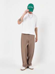 SUMWON Summer Casual Oversized T-Shirt Perfect For Streetwear Urban Fashion Athletic Leisure Lightweight Comfort Fit Short Sleeve Crew Neck Premium Basic Essential - White - View 6