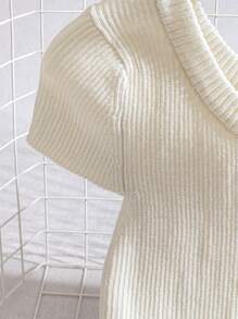 Franclia Nowy minimalistyczny, wszechstronny, stylowy, dopasowany, jednokolorowy sweter z dzianiny z dekoltem w kształcie litery U dla kobiet, wiosna/lato