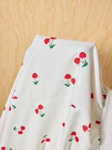 SHEIN MOD Vestido sin mangas midi con decoración de lazo, estampado, romántico y dulce, atuendo para citas, uso casual en vacaciones, talla grande