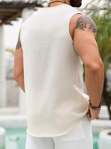 Manfinity RSRT Heren effenkleurig enkelrijs asymmetrisch casual vest