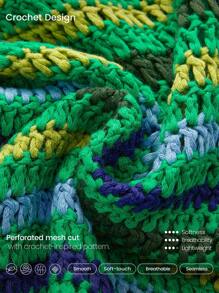 GLOWMODE X Nature Dream Bali Crocheted Chlorine-Resistant Lining Tank Top Daily Casual Summer Beach Vacation Holiday Wear Removable Cups - Green - View 4