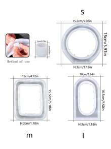 SHEIN 5 件/套水培容器设计 DIY 硅胶模具，简单白色几何形状硅胶模具，适合 DIY
