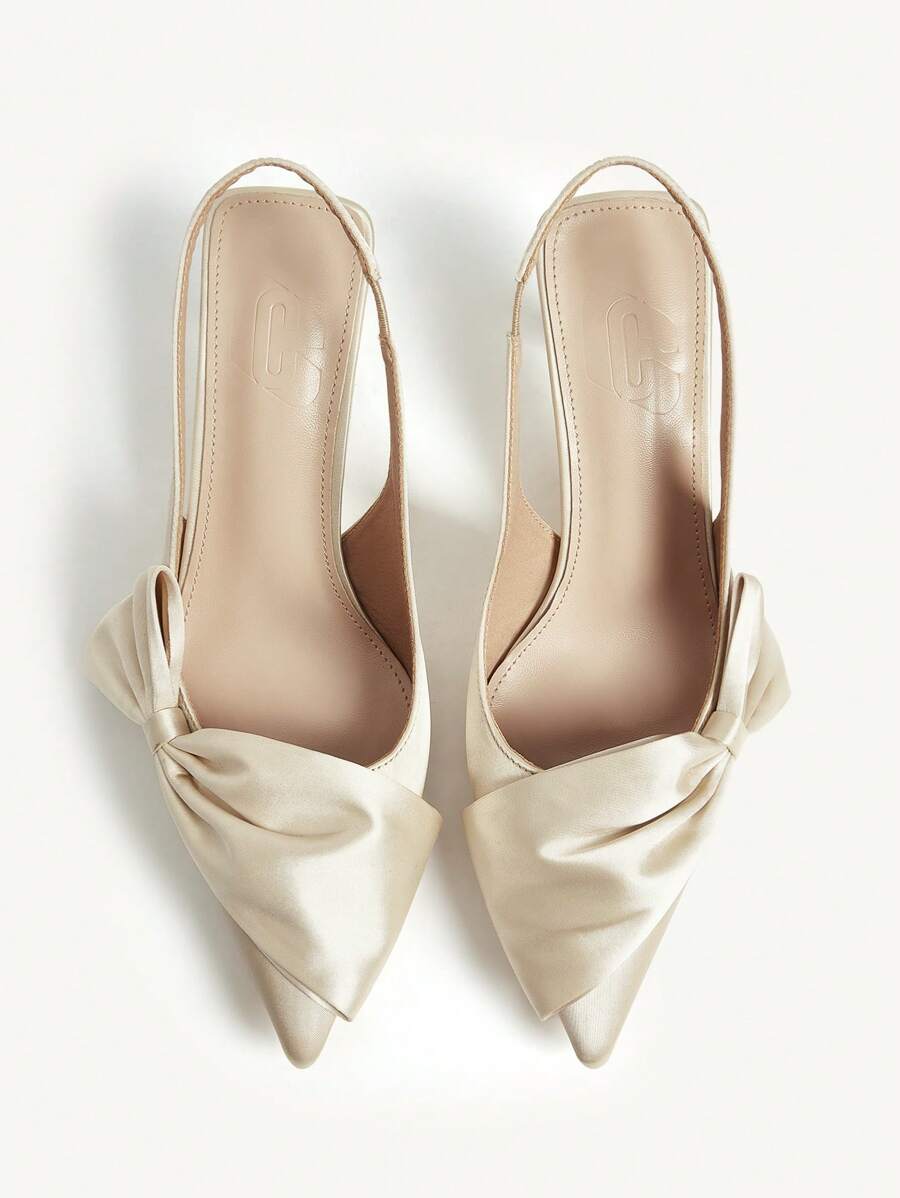 CUCCOO CHICEST Talons hauts avec nœud, bout pointu, talon fin, design mule, talons hauts roses mode et élégants pour femmes