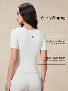 OutZeal Sweat Wicking Buttery Soft Crew Neck Tight T-Shirt Running Workout Outdoor - White - View 2