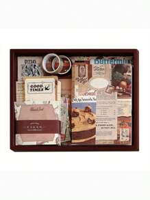 1set Scrapbook Sticker Set Contains 155pcs Material Paper Set Contains Material Book And Material Package For Journaling Notebook Scrapbooking Planner, Journal Supplies Hand Account Sticker,Back To School,School Supplies