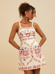 Travachic 花卉印花细肩带休闲度假连衣裙，春夏装，女士夏季服装，女士海滩服装，女士，春假，女士音乐会服装，波西米亚风，狂欢服装，热带度假，节日，浪漫女士夏季连衣裙 女士波西米亚风连衣裙 女士热带连衣裙 女士连衣裙 度假新品女士连衣裙 - 彩色 - 查看 5