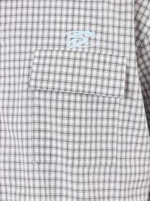 Sumwon Club 设计师纽扣衬衫复古窗拱印花宽松街头时尚短袖窗景图形背面印花 - 灰色 - 查看 4