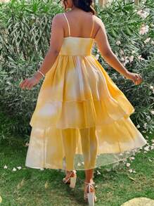 Breezaya Plus Size Women Sleeveless Ombre Romantic Flowing Elegant Dress