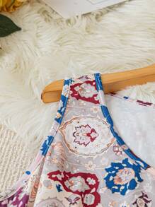 SHEIN LUNE 大码无袖圆领印花背心，适合夏季休闲外出图案 T 恤女式上衣 - 彩色 - 查看 11