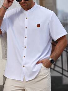 Manfinity CasualCool Plus Size Men's Plain Casual Versatile Shirt