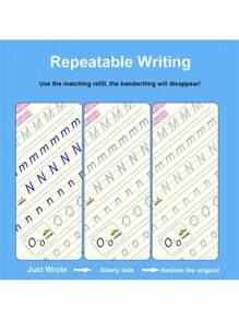 SHEIN Libri per esercizi di scrittura, quaderni di pratica di calligrafia inglese, magia, numeri, lettere, alfabeto, come regalo, cancelleria, imparare l'inglese, scrittura inglese, libro di numeri, pratica di calligrafia, imparare i numeri, libro dei numeri, libri da colorare con i numeri