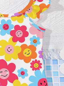 SHEIN Baby Girls Casual Minimalist Slim Fit Sling One-Piece Swimsuit, Suitable For Summer - Multicolor - View 5