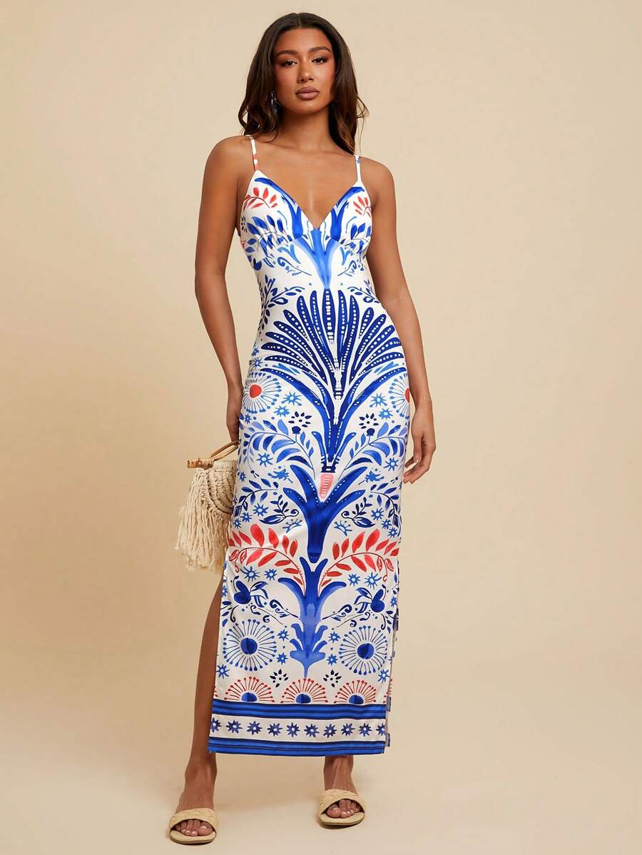 Travachic Women's Floral Print Long Strap Dress For Vacation,Spring&Summer,Summer Outfits For Women,Beach Outfits For Woman,Women,Spring Break,Concert Outfit Women,Boho,Rave Outfits,Tropical Vacation, Festival,Romantic Summer Dresses For Women, Boho Dresses For Women ,Tropical Dresses For Women, Women Dresses Vacation, New Arrivals Women Dress