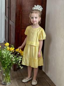 SHEIN LMoss Kids Conjuntos para niñas jóvenes LMoss