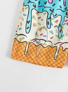 SHEIN Young Boy Casual Minimalist Style Swim Trunks, Suitable For Summer