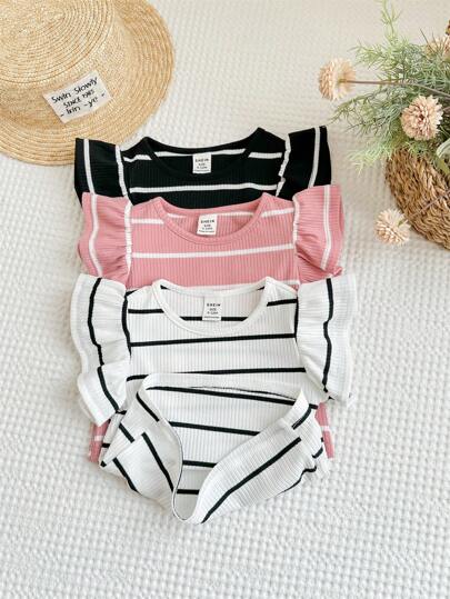 LMoss Kids LMoss 女婴上衣，3 件套年轻女孩服装套装夏季，年轻女孩服装年轻女孩套装青少年女孩衬衫年轻女孩服装套装短袖年轻女孩上衣