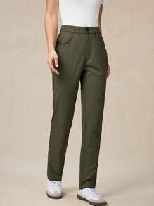 OutZeal 女式速干徒步裤 高腰全天裤 可调节腰带 - 綠色 - 查看 6