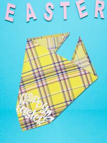 PETSIN 1pc Easter Dog Bandana, Pet Dog/Cat Easter Rabbit Egg Print Triangle Scarf - Multicolor - View 2