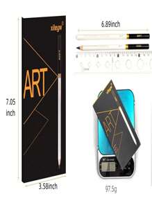 Sketch Charcoal Pencil Set, Drawing Pencils With Soft/Hard Black Charcoal, Exclusive Sketch Art Supplies Back To School - Multicolor - View 2