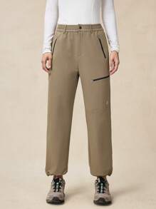 OutZeal Damesbroek met ritsvak, casual outdoorbroek met knopen voor wandelen