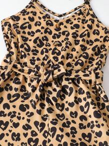 Young Girls Bodysuits & Jumpsuits Leopard Print Is Suitable For Spring And Summer Vacations, Hawaii Street Parties