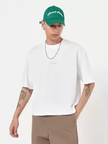 SUMWON Summer Casual Oversized T-Shirt Perfect For Streetwear Urban Fashion Athletic Leisure Lightweight Comfort Fit Short Sleeve Crew Neck Premium Basic Essential - White - View 1