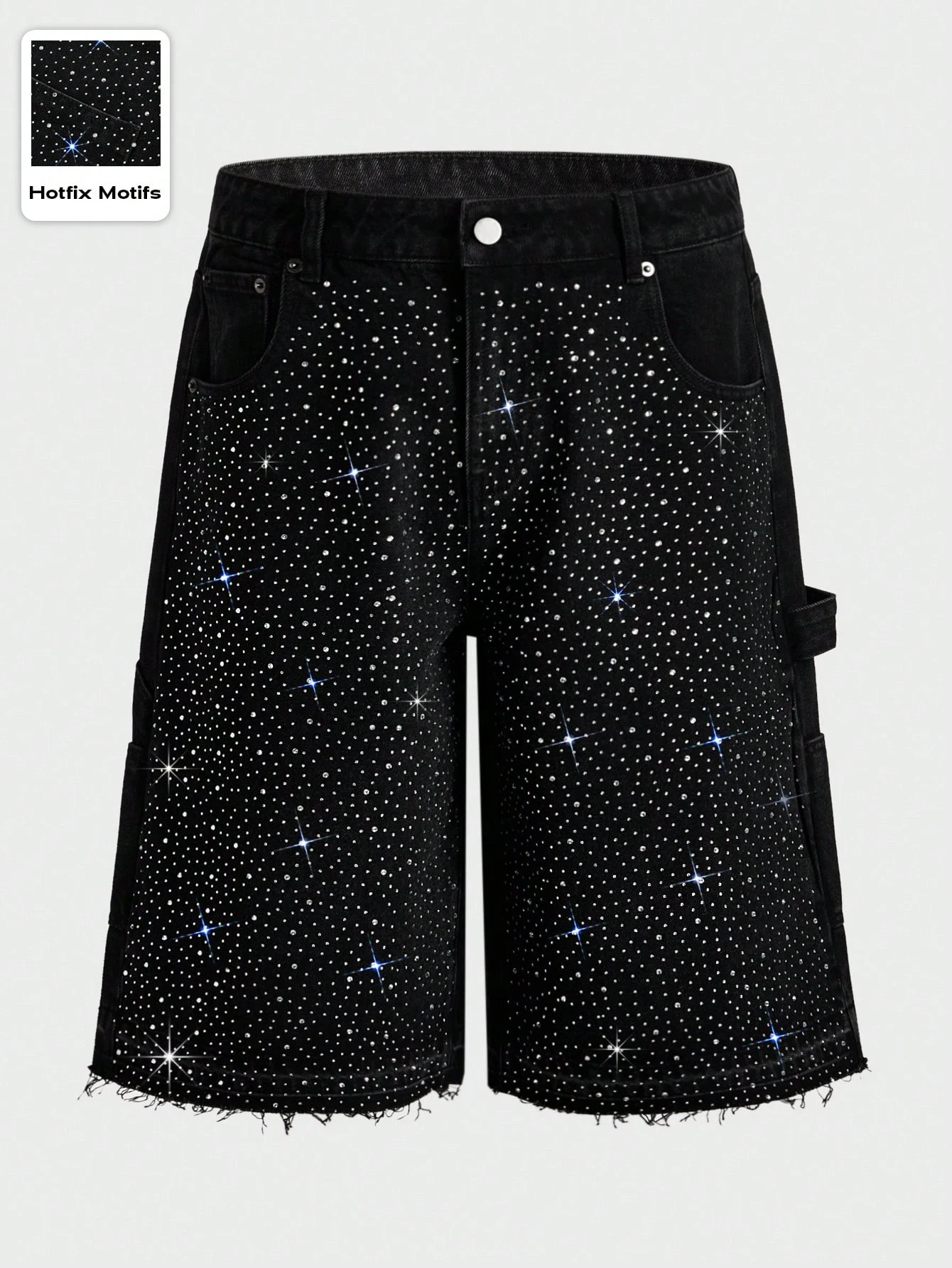 Our Street Life Men's Avant Sparkly Diamond Rhinestone Decor Loose
