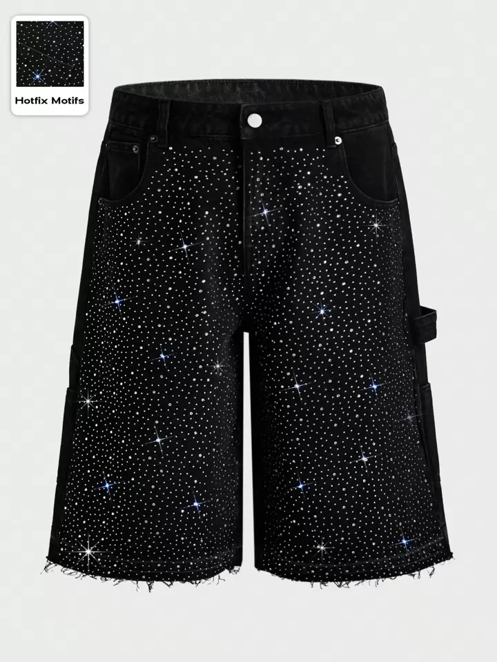 Our Street Life Men's Avant Sparkly Diamond Rhinestone Decor Loose