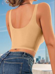 1pc Wireless Seamless Bra For Women - Apricot - View 2