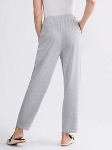 Miaspire Pantalón lápiz casual con elástico en la cintura y estampado floral, para primavera/verano