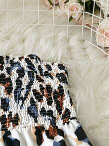 SHEIN LUNE Mono de mujer de estampado de leopardo estilo casual para vacaciones