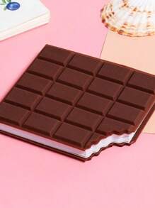 1 包巧克力笔记本和一支巧克力笔（粉色/棕色/黄白色），80 页创意（带香味）学生巧克力记事本迷你记事本便携式趣味备忘录用于标记颜色和学校用品笔记本套装 - 彩色 - 查看 4