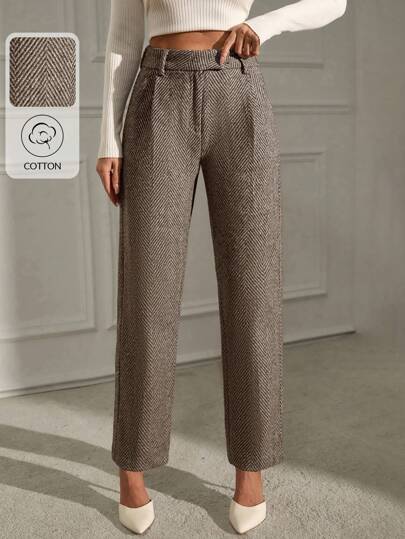 EURMUSE Women's Striped Minimalist Straight Leg Pants, Casual Daily Wear