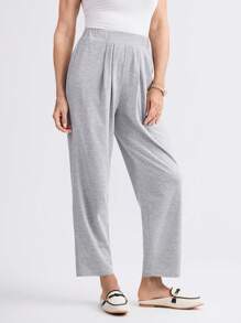 Miaspire Pantalón lápiz casual con elástico en la cintura y estampado floral, para primavera/verano