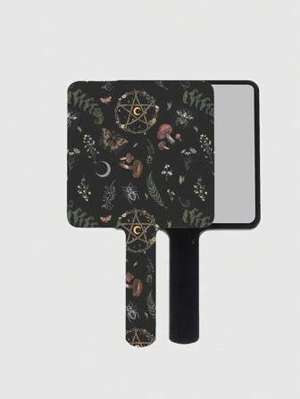 Fairycore 1pc Mushroom, Floral, Star & Moon Makeup Mirror, High-Quality Convenient Compact Handheld Mirror, Suitable For Home, Travel, Outdoor Use (Pattern Placement Random)