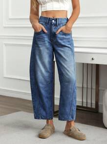 EMERY ROSE 女式休闲洗水喇叭牛仔裤