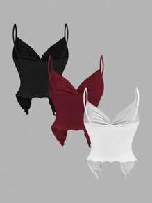 SHEIN MOD 女式扭纹前交叉无袖上衣，可爱上衣， - 彩色 - 查看 2