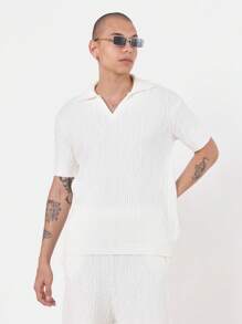 SUMWON Cable Knit Polo Co-Ord Set Summer Retro Tennis Style Short Sleeve Knitted Two-Piece Leisure Athletic Vacation Resort Wear Preppy Sports Casual Outfit