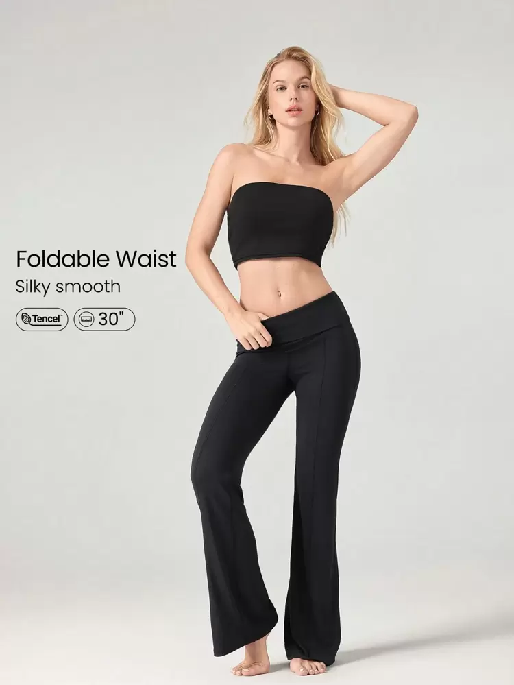 Calça Flare com Cintura Franzida, Modal Sedoso e Macio, Uso Diário e Casual